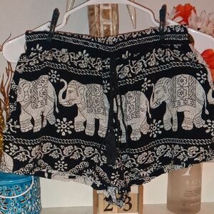 SHEIN Black and White Patterned Shorts